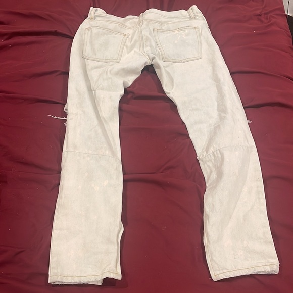 Distressed Skinny Light blue Acid wash jeans with zipper hem size 32 - Picture 2 of 4